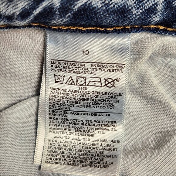 Old Navy OG Straight High Rise Jeans Womens 10 Light Wash Cut Off Hem Denim Blue - Picture 10 of 10